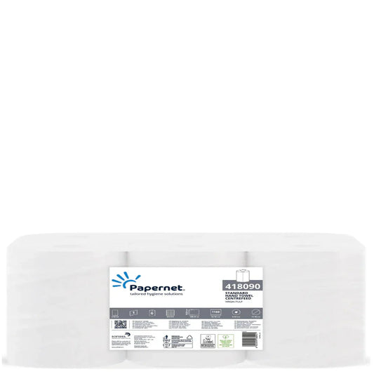 Papel Rolo Multiusos Espiral Gigante Papernet 285M em pack de 6 rolos com 1185 serviços.