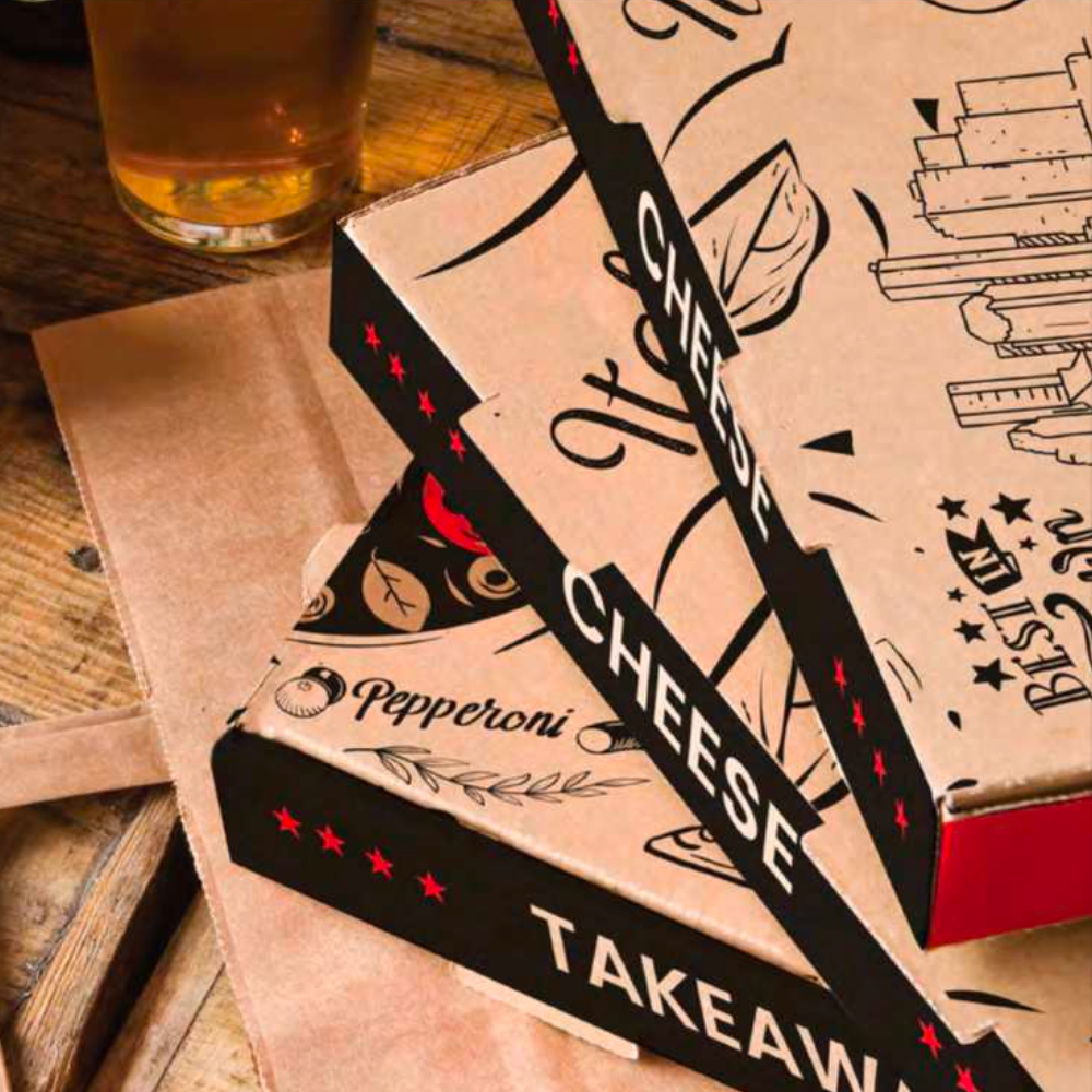 Caixa Pizza THEPACK Garcia de Pou 29x29 32x32 40x40cm Restaurante Pizzaria Italiano Embalagem Take Away