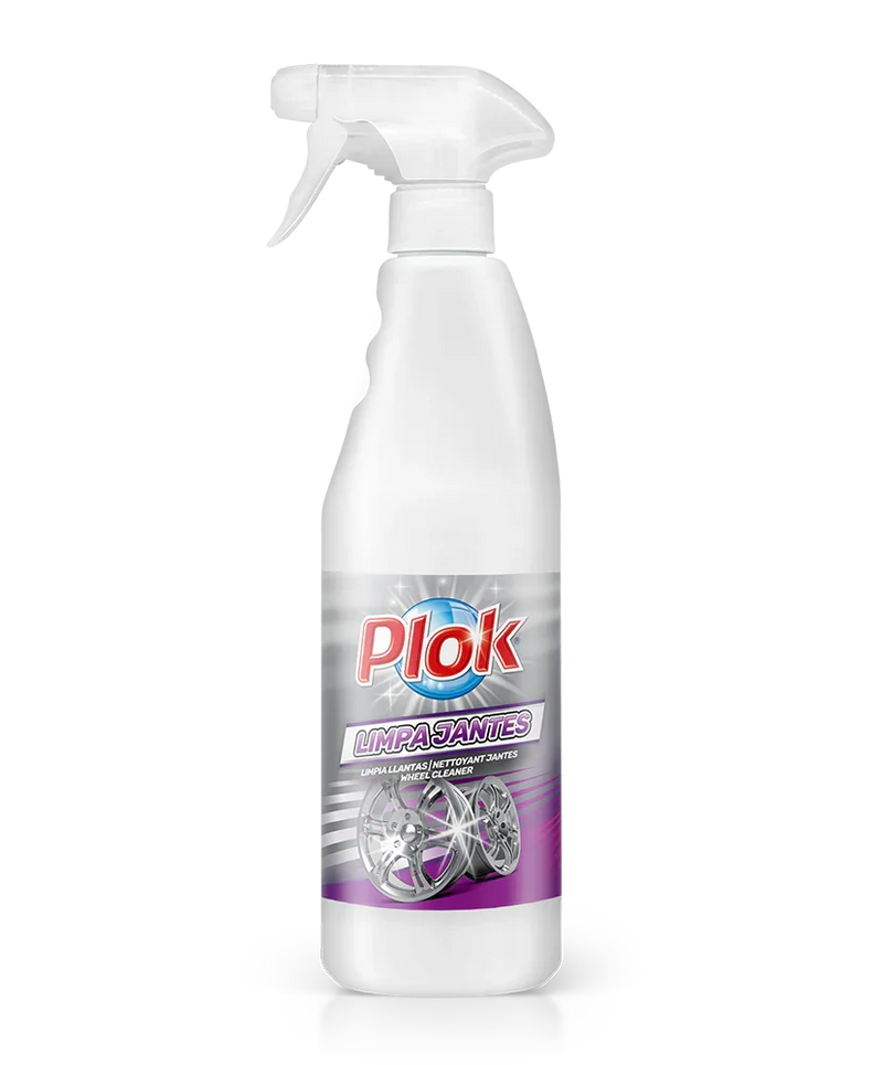 Limpador Ácido de Jantes Spray PLOK AUTO LJ em embalagem pulverizadora de 750ml para limpeza de jantes.