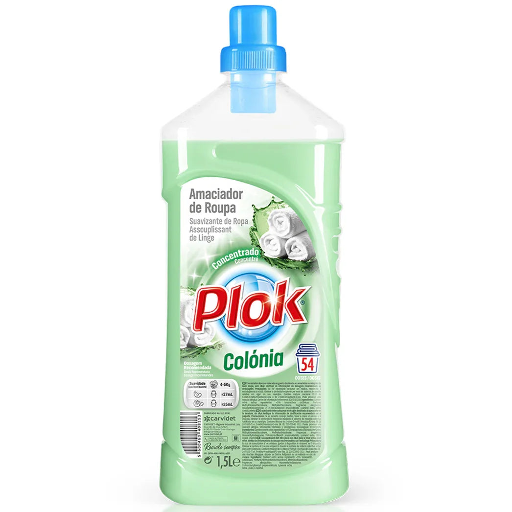 Garrafa de Amaciador da Roupa Concentrado Plok Colónia 54 doses 