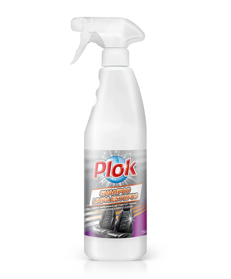 Champô Limpa Estofos Auto | PLOK AUTO SHP LE em garrafa pulverizadora de 750ml para limpeza de estofos de automóveis.