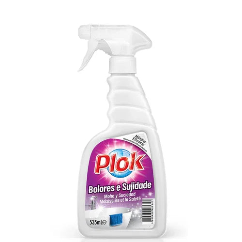 Spray Removedor de Fungos e Bolores Plok 535ml, frasco para eliminação de bolor e sujidade.