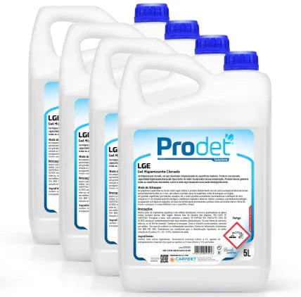 Caixa de 4 Garrafões de Detergente Gel com Cloro Ativo 5 Litros