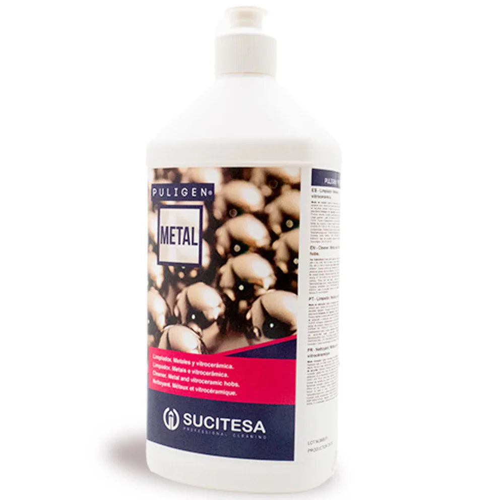 Detergente para Limpeza e Polimento de Metais Nobres PULIGEN METAL em embalagem de grande volume.