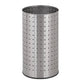 Papeleira Porta Guarda-Chuvas em Inox, formato cilíndrico e perfurado, ideal para uso em ambientes internos.