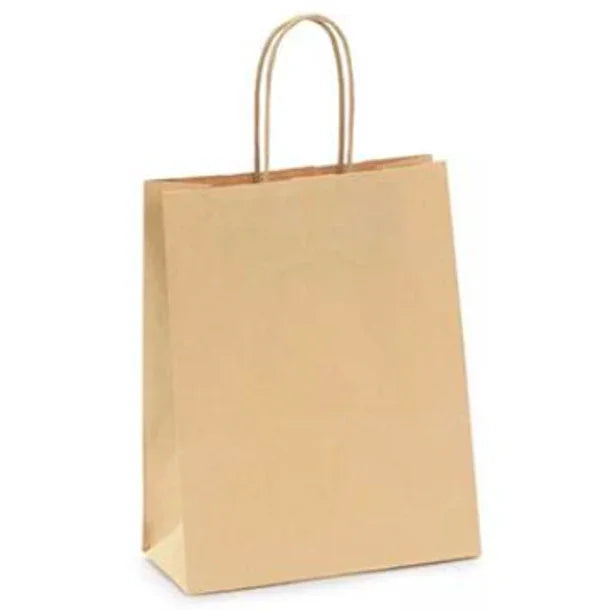 Saco Kraft Asa Torcida 27+14x32cm Take Away Comida Menu Restaurante Compras Lojas