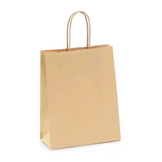 Saco Kraft Asa Torcida 18+8x24cm Take Away Comida Menu Restaurante Loja Compras