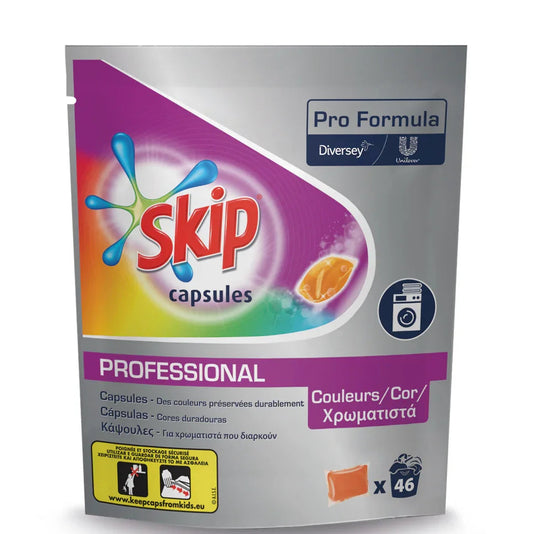 Detergente em Cápsulas para Máquina Roupa Skip Profissional CAPSULES COLOR pack com 46 Unidades