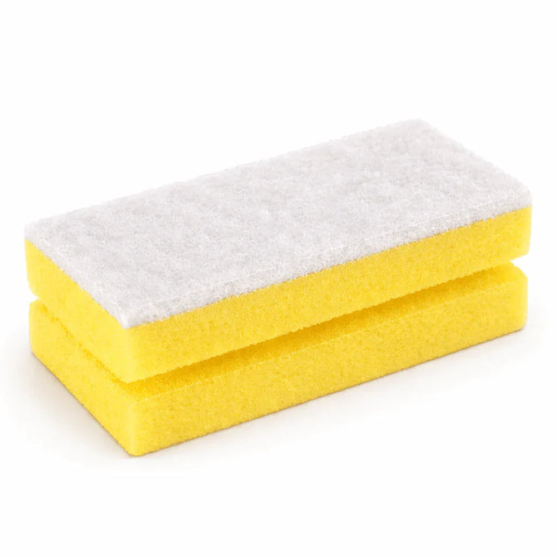 Esfregão Esponja Salvaunhas Profissional com duas camadas, amarelo e branco, ideal para limpeza intensiva.