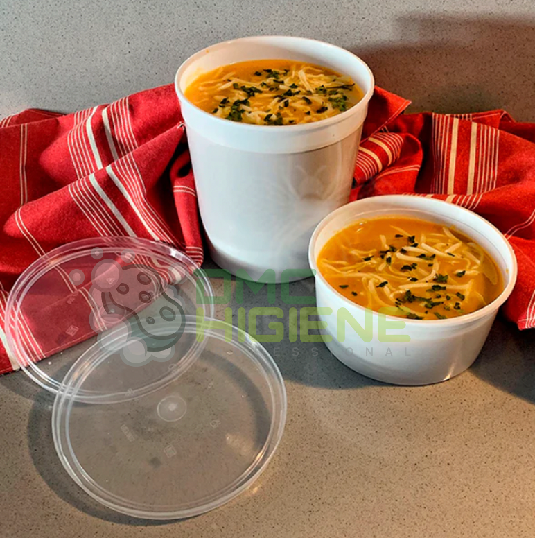 Embalagem Plástico PP Redonda com Tampa 500ml 1000ml Reutilizável Sopa Take Away