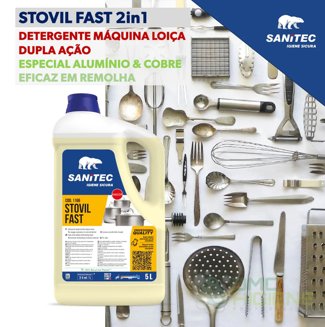 imagem promocional do Detergente para Máquina da Loiça Especial Alumínio 5 Litros da marca SANITEC STOVIL FAST