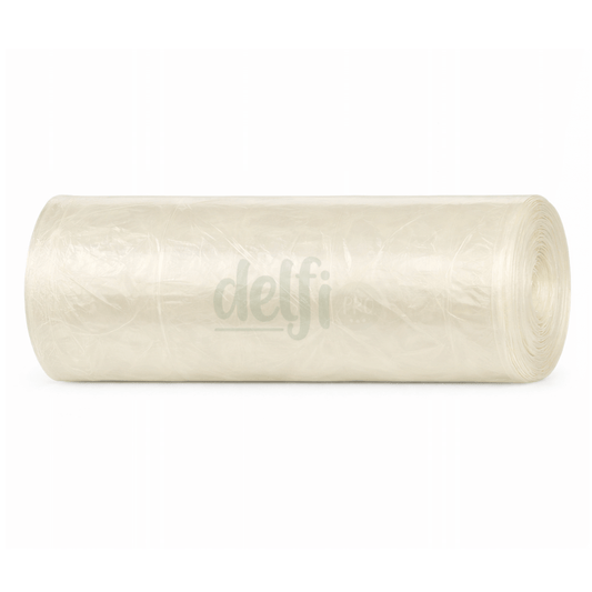 Sacos do Lixo Transparentes em Rolo 50L | 25un | Rolo de sacos de lixo leves e resistentes para gestão de resíduos.