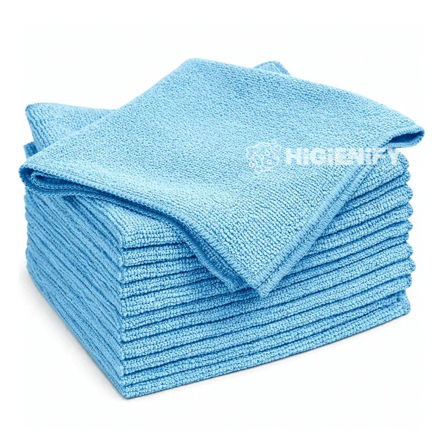 Pano Microfibra Azul Cor Limpeza Superfícies Profissional Empresas Pack 12 Panos