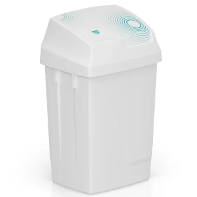 Papeleira Branca com Tampa Basculante de 50L da TTS Lindy Swing, ideal para espaços públicos.