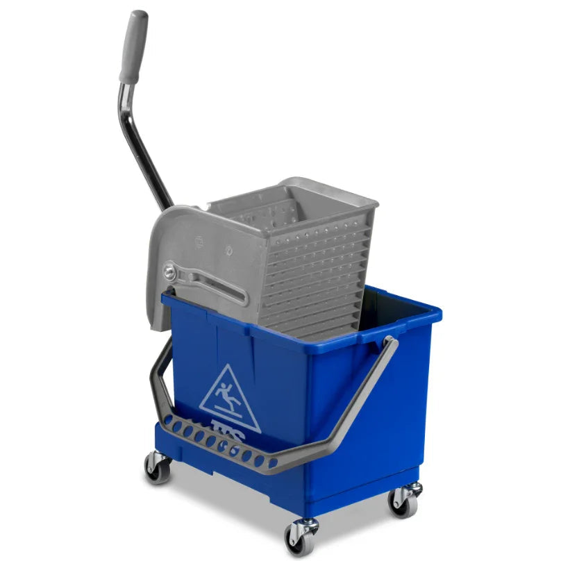 Carrinho Lavagem Pavimentos TTS MINI BUCKET FLAT em azul, ideal para limpeza profissional.