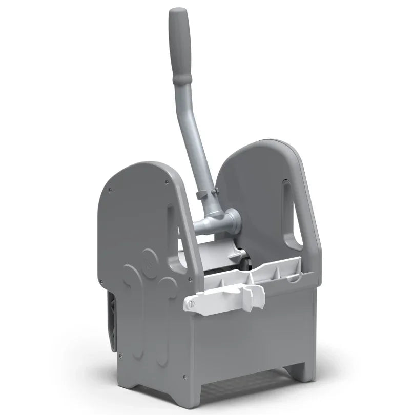 Prensa Vertical TTS para Carrinhos de Limpeza, equipamento robusto e eficiente para limpeza com design funcional.