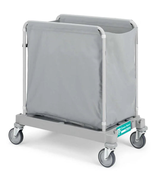Carrinho Lavandaria Housekeeping TTS, carro de serviço hoteleiro para transporte de roupa suja, capacidade de 200L.