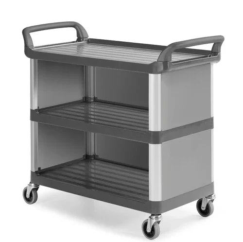 Carrinho de Catering TTS com 3 prateleiras, ideal para serviços de catering e transporte em restaurantes.