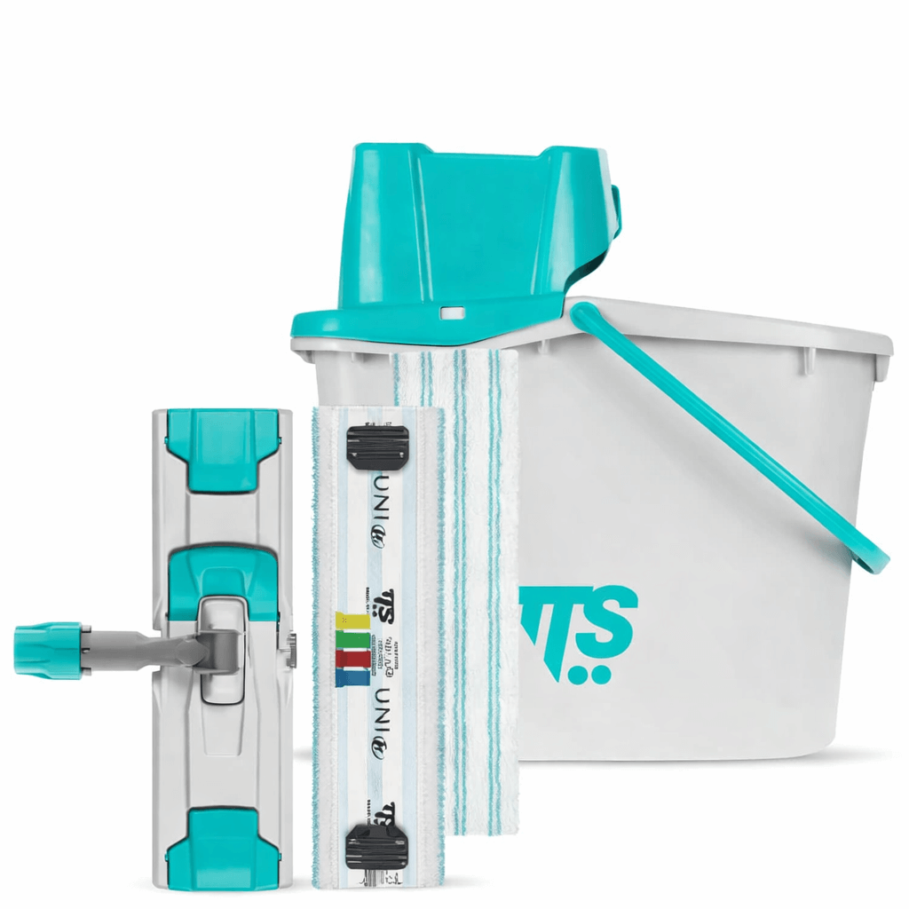 Kit Portátil de Balde e Espremedor para Mopas Húmidas TTS Completo com todos os acessórios