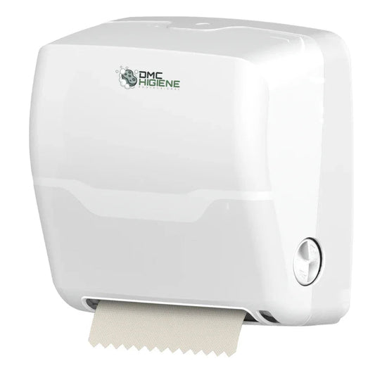 Dispensador Toalhas Mao Rolo AutoCorte Branco Casa de Banho WC Empresas