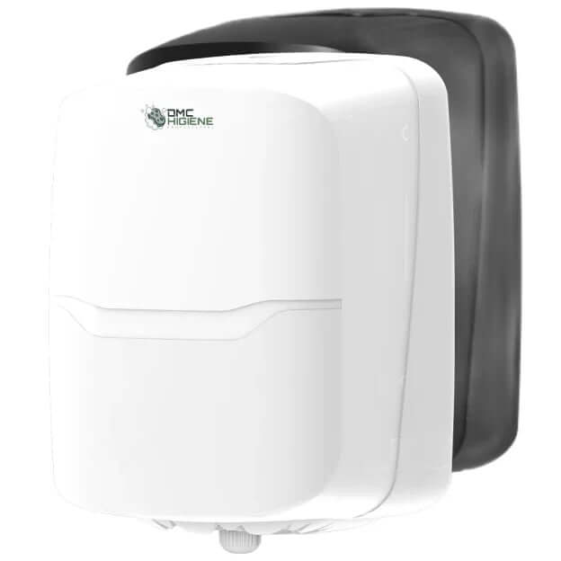 Dispensador Rolo Papel Multiusos Espiral Branco Preto Cozinhas Refeitorio Escolas Empresas