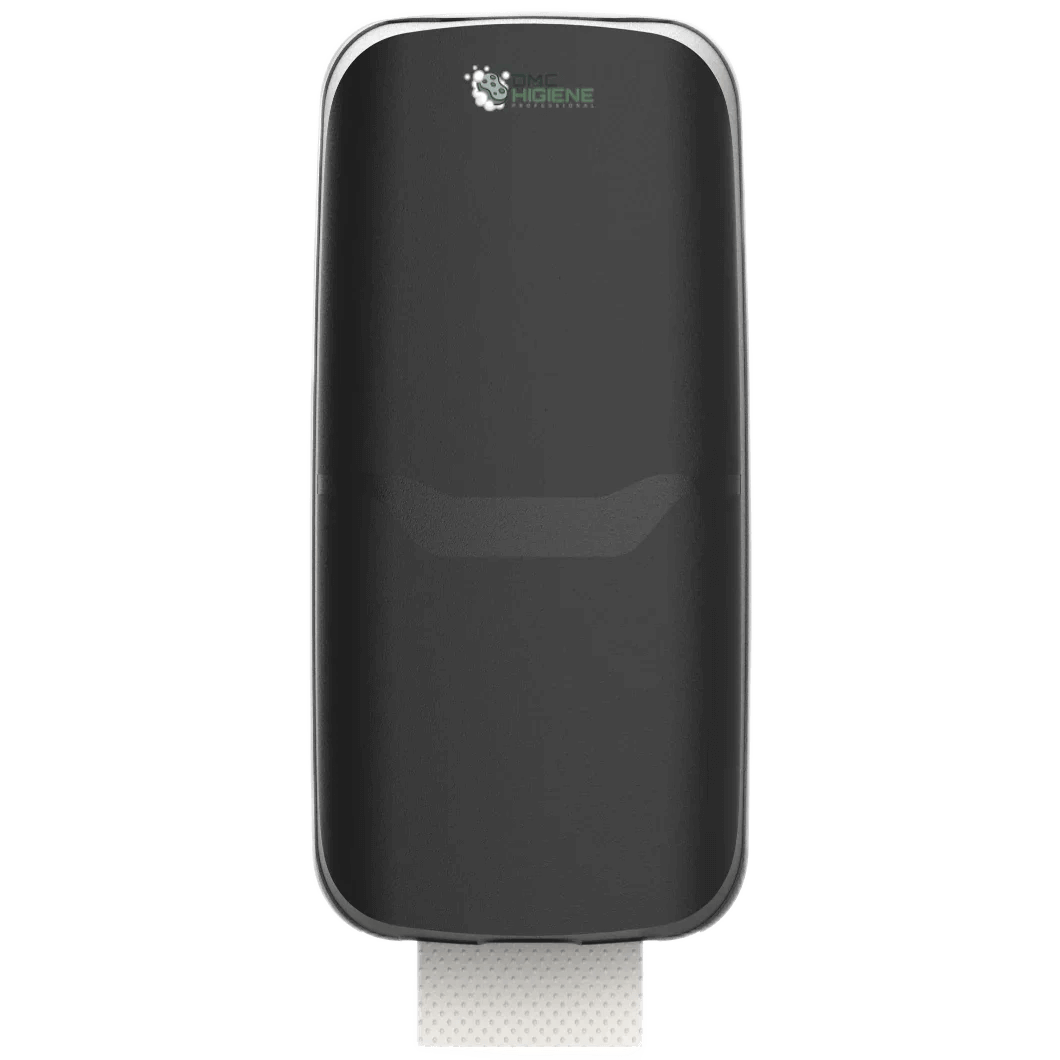 Dispensador Papel Higiénico Folha-a-Folha Zig-Zag Preto Preto Casa de Banho WC Empresas