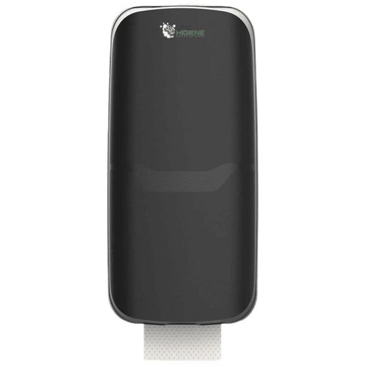 Dispensador Papel Higiénico Folha-a-Folha Zig-Zag Preto Preto Casa de Banho WC Empresas