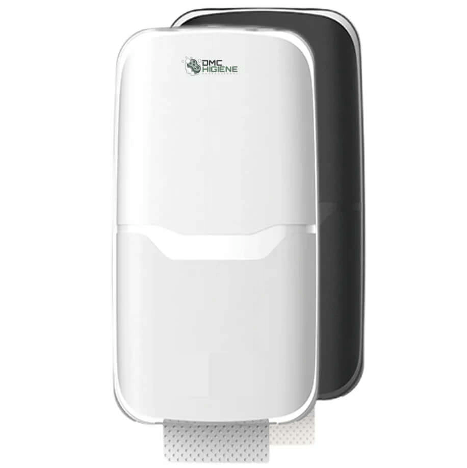 Dispensador Papel Higiénico Folha-a-Folha Zig-Zag Branco Preto Casa de Banho WC Empresas