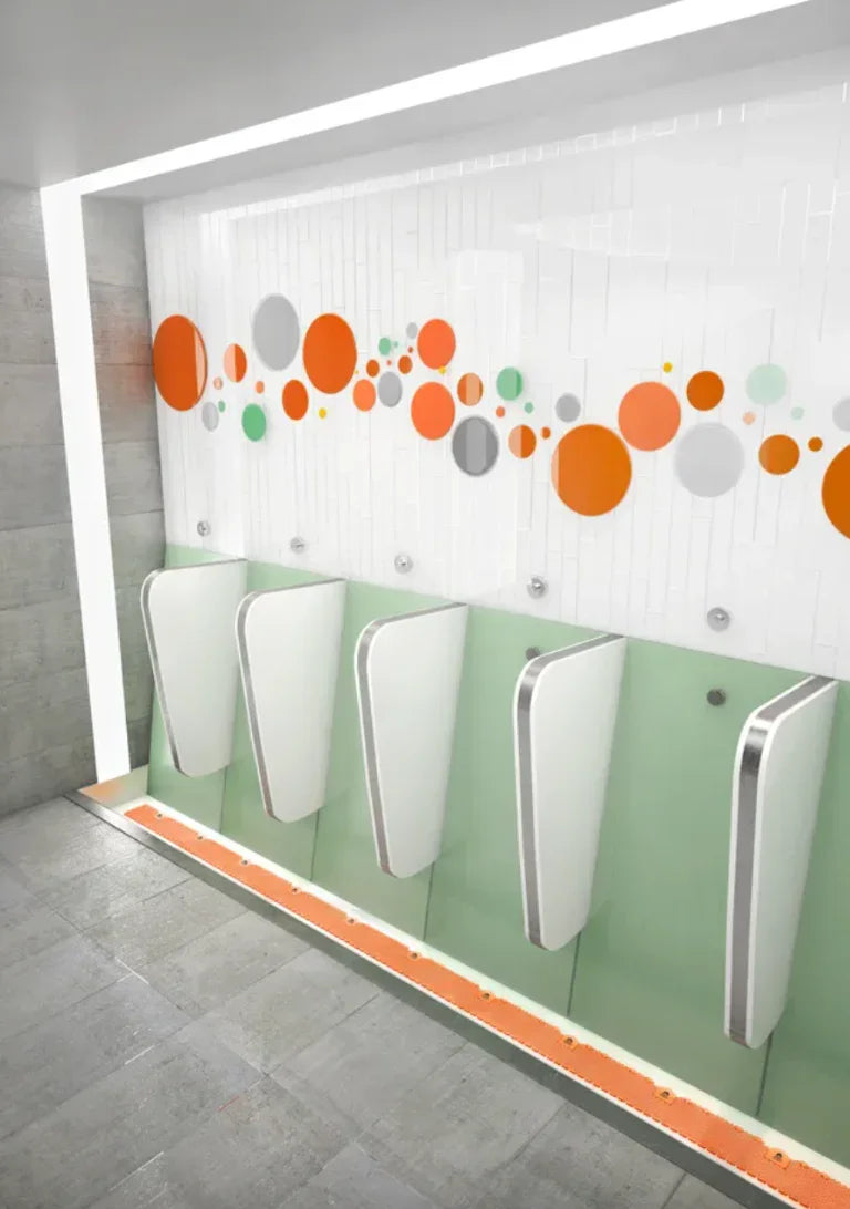 Tapete de Borracha Extra Perfumado Largo para Urinol URIWAVE para casas de banho publicas