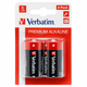 Pilhas Alcalinas C LR14 Verbatim em embalagem de 2 unidades, bateria premium de 1.5V.
