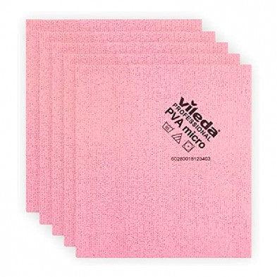 Pano Microfibra VILEDA PVA Micro Limpeza Profissional Vermelho Rosa
