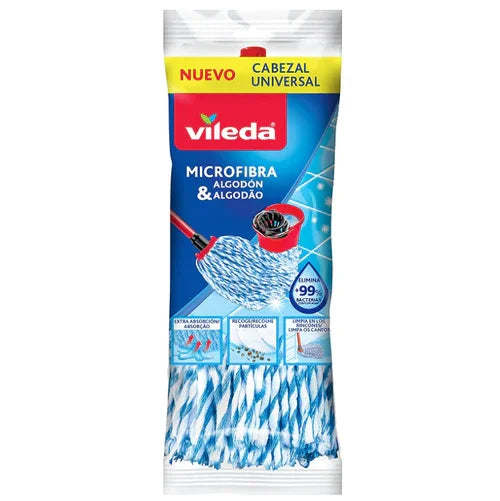 Esfregona Algodão+Microfibra Vileda Recarga Profissional Empresas