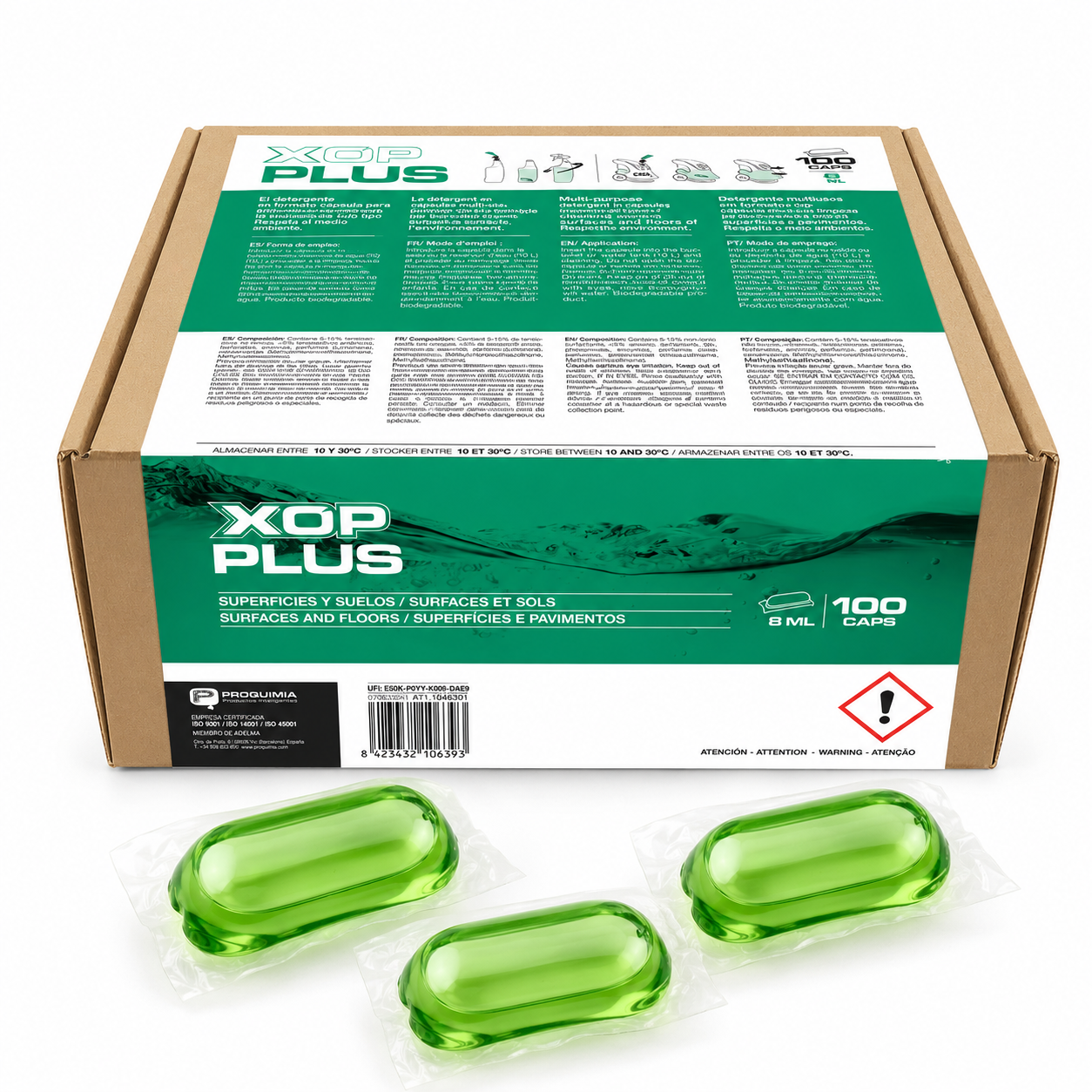 Detergente Multiusos Alcalino Concentrado em Cápsulas | Pk100