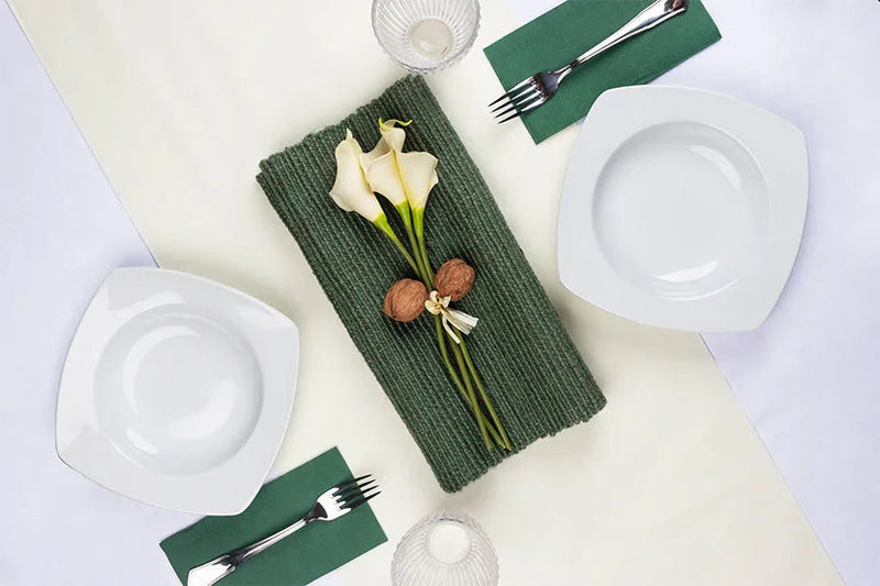 ROLO PAPEL TÊTE À TÊTE CREME Toalhas de Mesa Papel Rolo Cores Tecido 48 Metros Pre Cortado