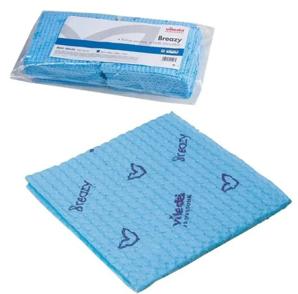 Pano Esponja Vileda Breazy Profissional Super Absorvente Cozinhas HACCP Cor Azul