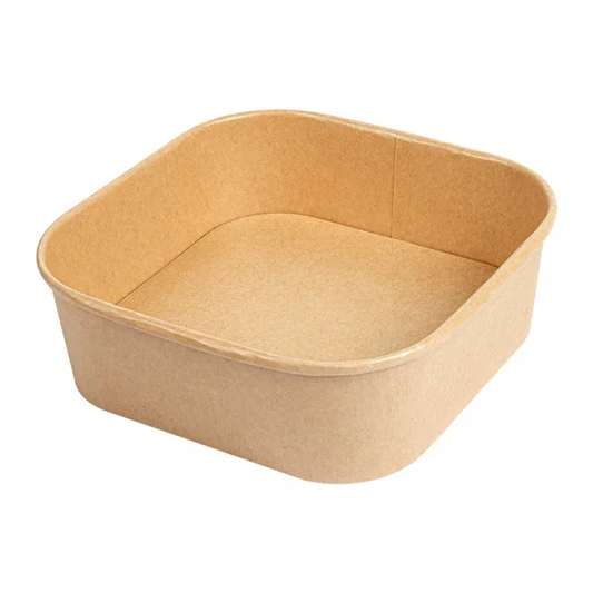 Embalagem Take Away Quadrada Kraft 1000ml Restaurante Descartável Ecológica