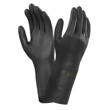 Luva de Neopreno Preta Industrial, robusta e resistente, ideal para proteção em cozinhas e indústrias.
